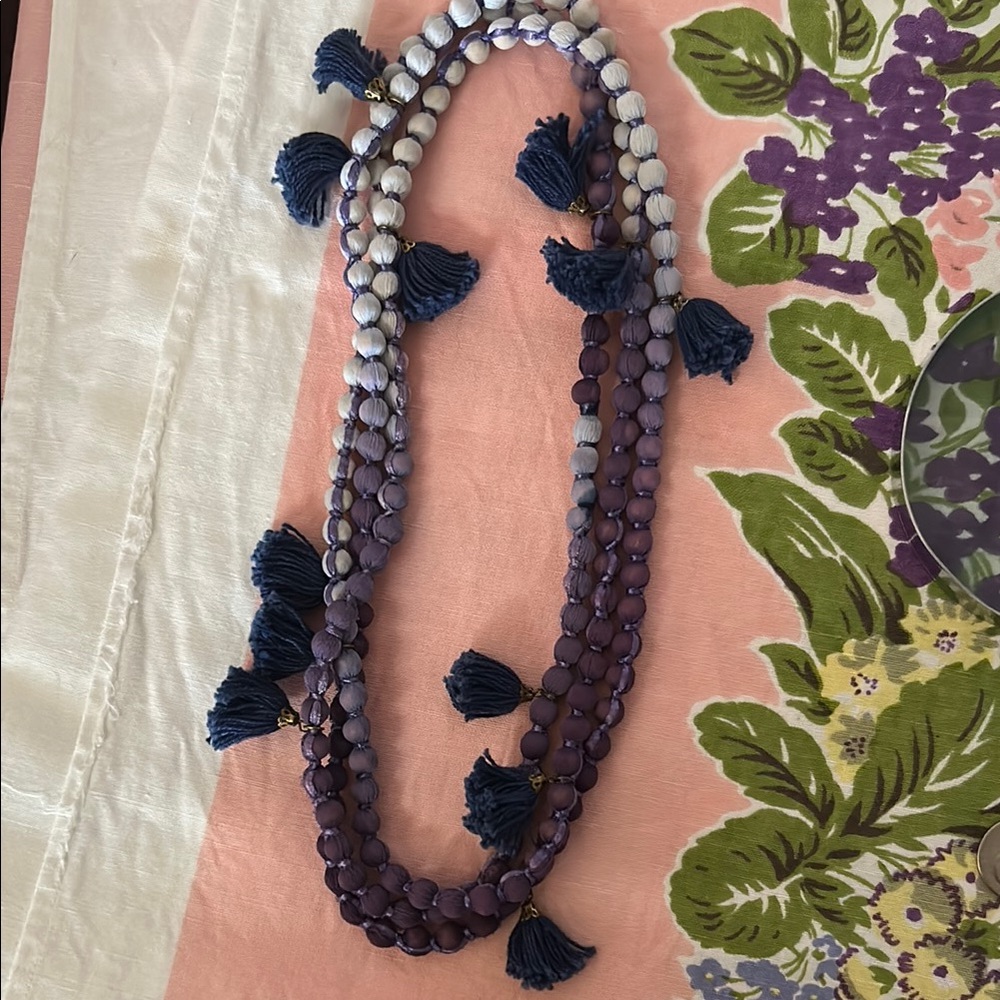 Textile Tassel Necklace - Picture 2 of 3